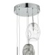 85563-003 Chrome 6 Light Cluster Pendant with Clear & Smoky Glasses