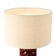 79751-003 Red Ceramic Table Lamp with Natural Linen Shade