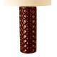 79751-003 Red Ceramic Table Lamp with Natural Linen Shade