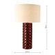 79751-003 Red Ceramic Table Lamp with Natural Linen Shade