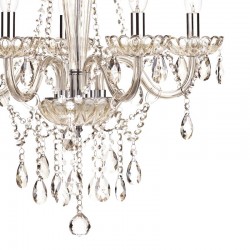 6008-003 Chrome 5 Light Chandelier with Champagne Crystal 6008-003 Chrome 5 Light Chandelier with Champagne Crystal