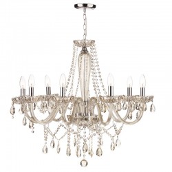 6009-003 Chrome 8 Light Chandelier with Champagne Crystal 6009-003 Chrome 8 Light Chandelier with Champagne Crystal