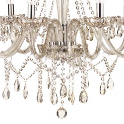 6009-003 Chrome 8 Light Chandelier with Champagne Crystal 6009-003 Chrome 8 Light Chandelier with Champagne Crystal