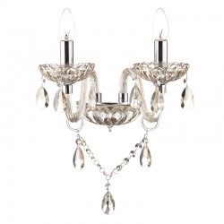6010-003 Chrome 2 Light Wall Lamp with Champagne Crystal 6010-003 Chrome 2 Light Wall Lamp with Champagne Crystal