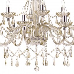 20001-003 Chrome 12 Light Chandelier with Champagne Crystal 20001-003 Chrome 12 Light Chandelier with Champagne Crystal