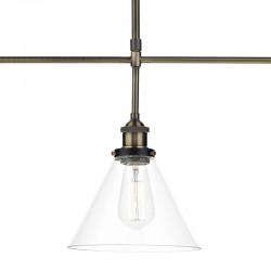 32312-003 Antique Brass 3 Light over Island Fitting with Clear Glasses
