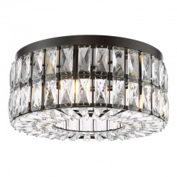 74894-003 Matt Black 4 Light Flush with Crystal