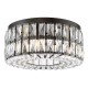 74894-003 Matt Black 4 Light Flush with Crystal