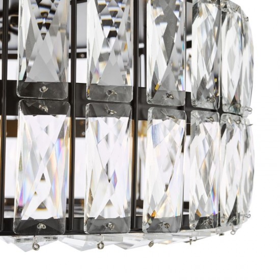 74894-003 Matt Black 4 Light Flush with Crystal