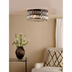 74894-003 Matt Black 4 Light Flush with Crystal