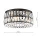 74894-003 Matt Black 4 Light Flush with Crystal