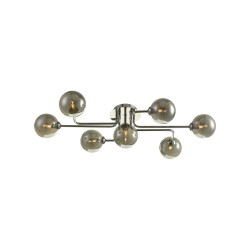 61795-004 Chrome 7 Light Semi Flush with Smoky Glasses