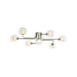 61796-004 Chrome 7 Light Semi Flush with Double Glasses
