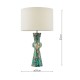 74628-003 Blue Art Confetti Glass Table Lamp with Natural Linen Shade