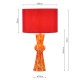 71451-003 Orange & Red Confetti Glass Table Lamp with Red Cotton Shade