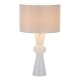 71450-003 White Confetti Glass Table Lamp with Ivory Cotton Shade