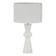 71450-003 White Confetti Glass Table Lamp with Ivory Cotton Shade