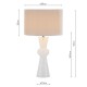 71450-003 White Confetti Glass Table Lamp with Ivory Cotton Shade
