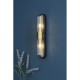 79638-003 Black & Gold 2 Light Wall Lamp with Ribbed Clear Glass