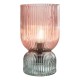 74889-003 Pink & Green Ribbed Glass Table Lamp