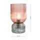 74889-003 Pink & Green Ribbed Glass Table Lamp
