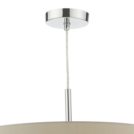 3728-003 Chrome 3 Light Pendant with Taupe Shade - ∅ 60