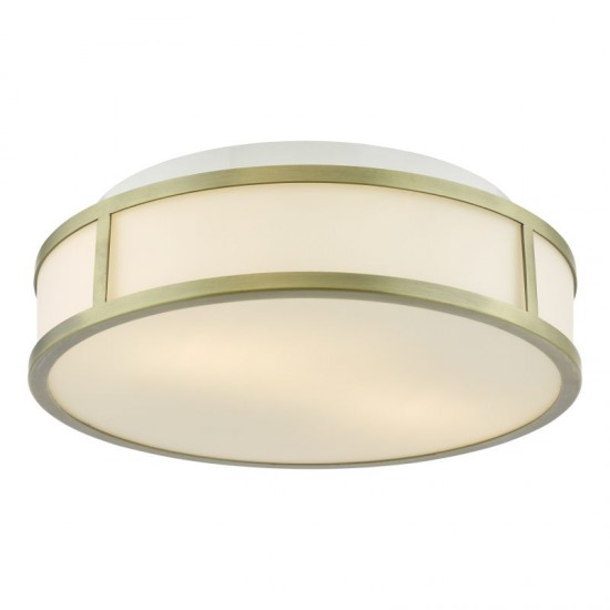 79755-003 Matt Antique Brass Flush with Opal Glass IP44