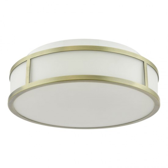79755-003 Matt Antique Brass Flush with Opal Glass IP44