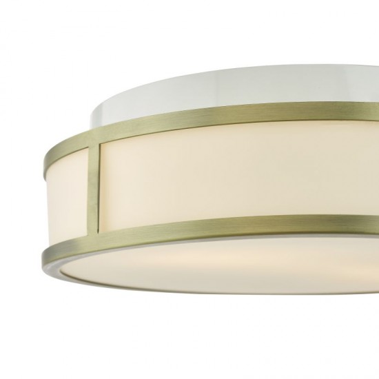 79755-003 Matt Antique Brass Flush with Opal Glass IP44