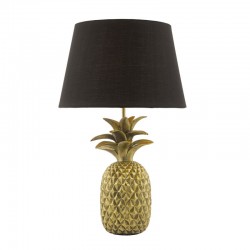 32016-003 Gold Pineapple Table Lamp with Black Shade