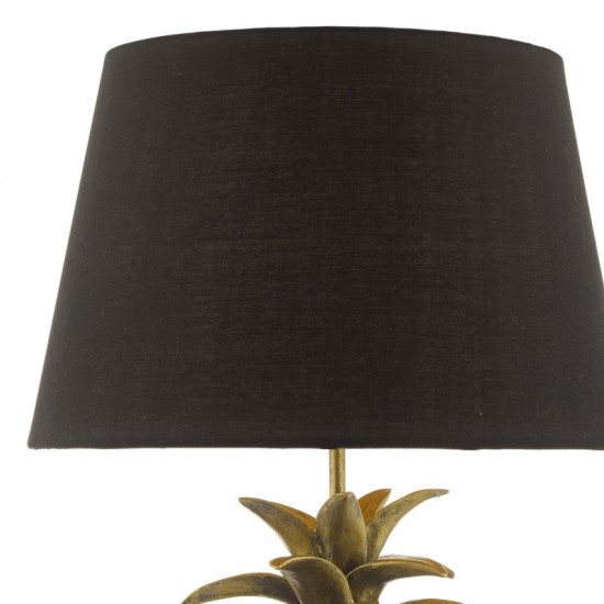 32016-003 Gold Pineapple Table Lamp with Black Shade