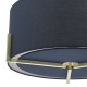 32018-003 Navy Fabric and Brushed Gold 3 Light Hanging Pendant