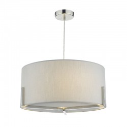 32019-003 Satin Chrome 3 Light Pendant with Grey Shade 32019-003 Satin Chrome 3 Light Pendant with Grey Shade