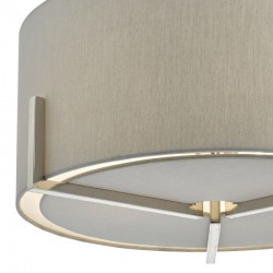32019-003 Satin Chrome 3 Light Pendant with Grey Shade