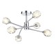 32020-003 Satin Chrome 6 Light Centre Fitting with Sculptured Glasses