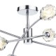 32020-003 Satin Chrome 6 Light Centre Fitting with Sculptured Glasses