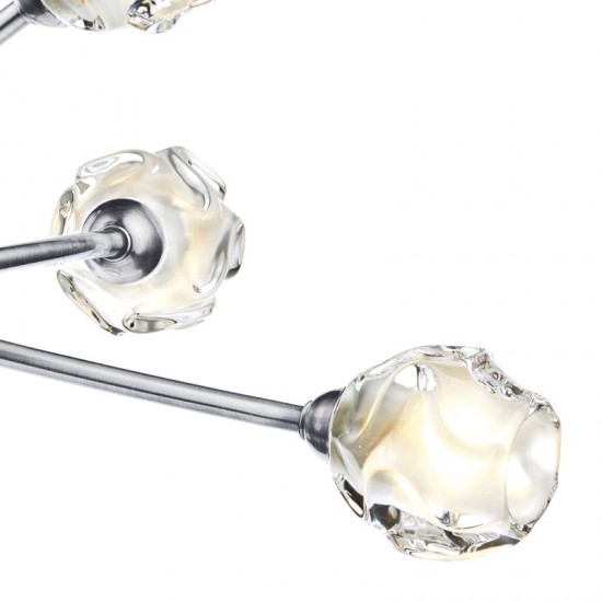 32020-003 Satin Chrome 6 Light Centre Fitting with Sculptured Glasses