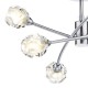 32020-003 Satin Chrome 6 Light Centre Fitting with Sculptured Glasses