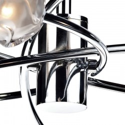6328-003 Polish Chrome 8 Light Centre Fitting with Sculptured Glasses