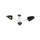61717-003 Matt Black & Chrome 3 Light Semi Flush 61717-003 Matt Black & Chrome 3 Light Semi Flush