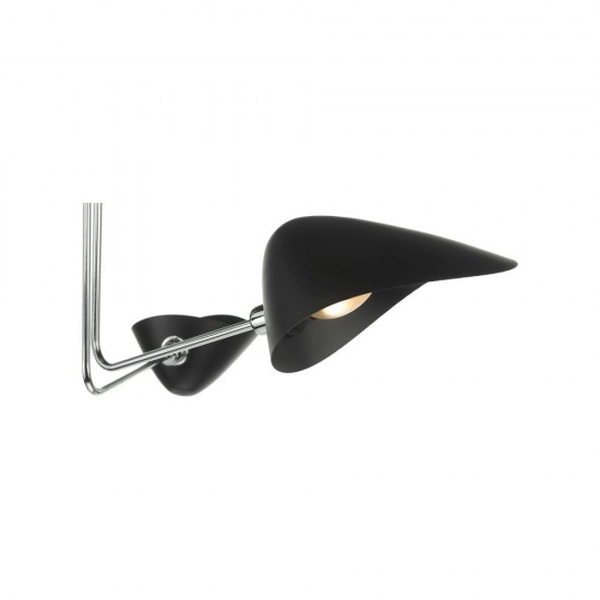61717-003 Matt Black & Chrome 3 Light Semi Flush 61717-003 Matt Black & Chrome 3 Light Semi Flush