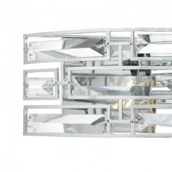 3949-003 Polished Chrome 2 Light Wall Lamp with Crystal  3949-003 Polished Chrome 2 Light Wall Lamp with Crystal
