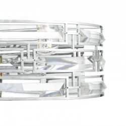 3949-003 Polished Chrome 2 Light Wall Lamp with Crystal 