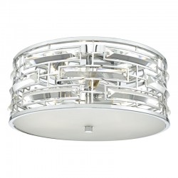 32025-003 Polished Chrome 3 Light Ceiling Lamp with Crystal