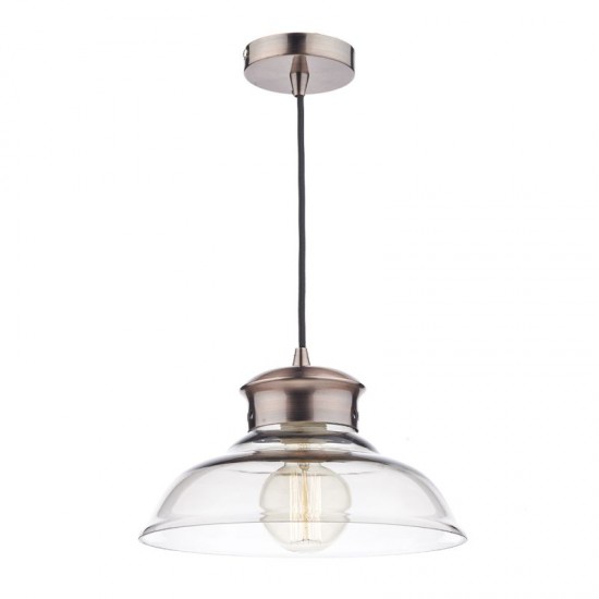 23408-004 Clear Glass with Antique Copper Pendant