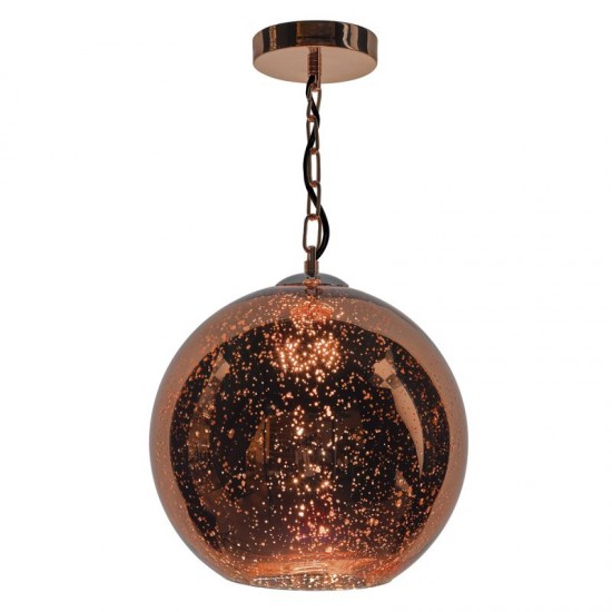 4086-003 Copper Pendant with Dappled Globe Glass 4086-003 Copper Pendant with Dappled Globe Glass