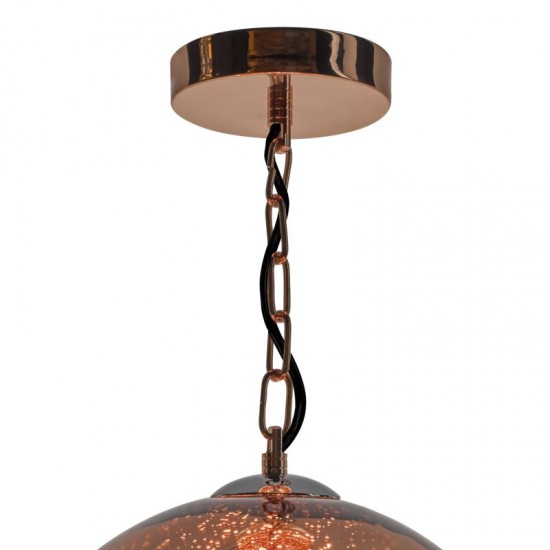 4086-003 Copper Pendant with Dappled Globe Glass 4086-003 Copper Pendant with Dappled Globe Glass