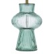 74659-003 Green Ribbed Glass & Antique Brass Table Lamp with Grey Shade