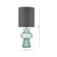 74659-003 Green Ribbed Glass & Antique Brass Table Lamp with Grey Shade