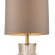 74660-003 Brown Ribbed Glass & Antique Brass Table Lamp with Brown Shade